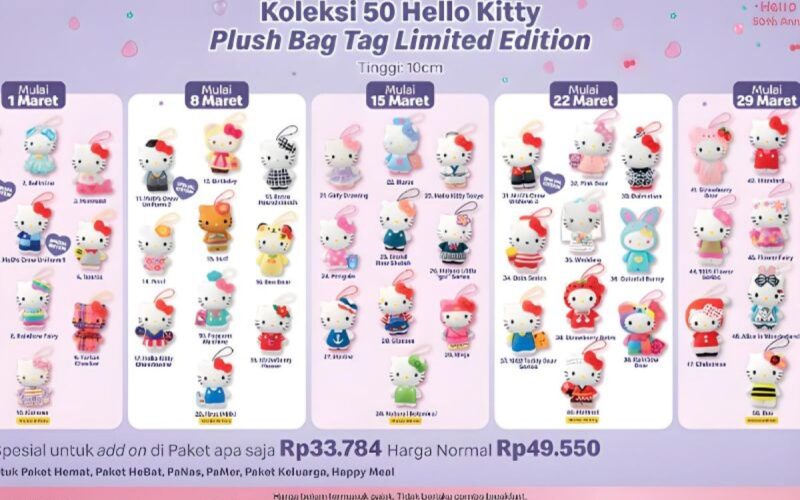 McD Indonesia hadirkan koleksi Hello Kitty edisi 50th Anniversary
